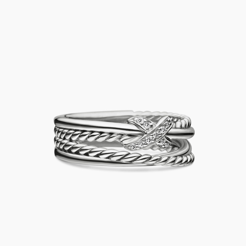 David Yurman Diamond X Crossover Band Ring